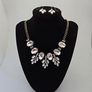 Rhinestone Necklace Set Statement Prom Formal Bridal‎ Drag Queen Glam Wedding